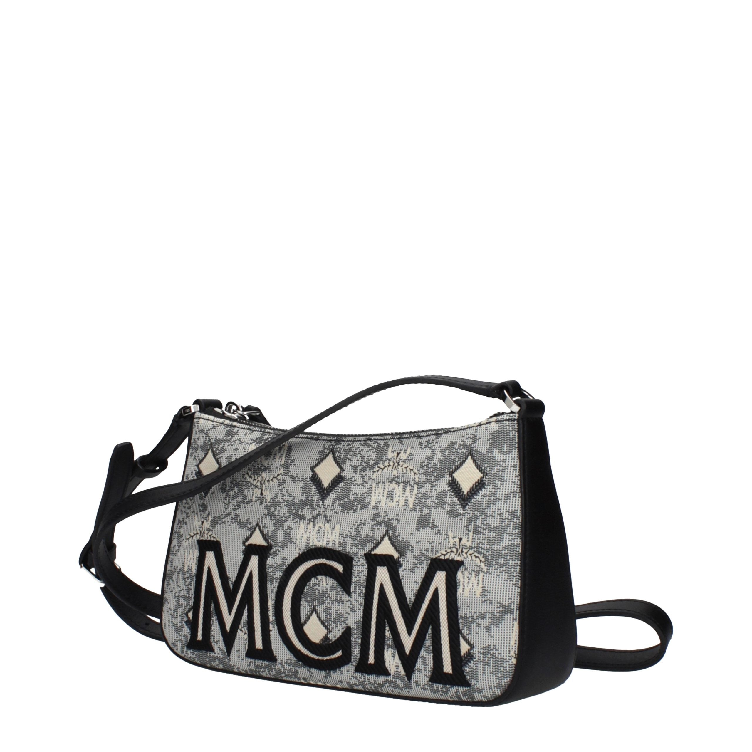 Gray Fabric Crossbody Bag