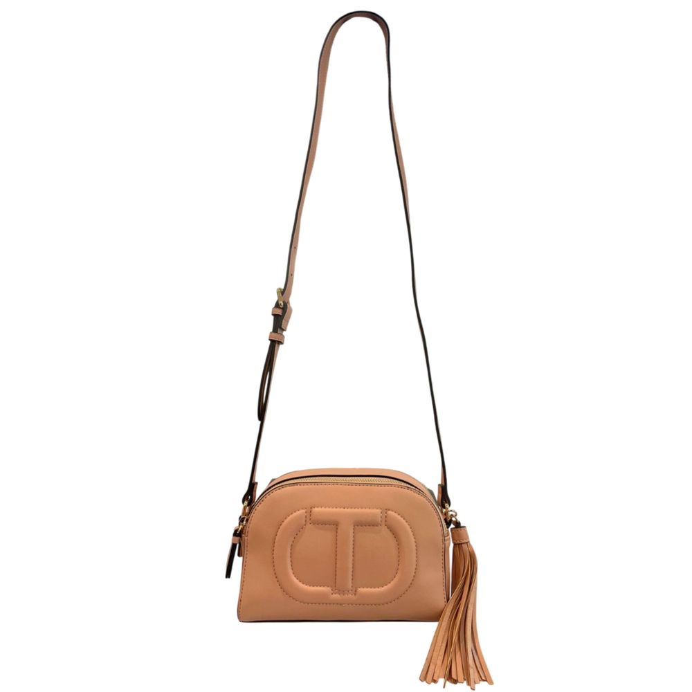 Růžová dámská crossbody kabelka z umělé kůže