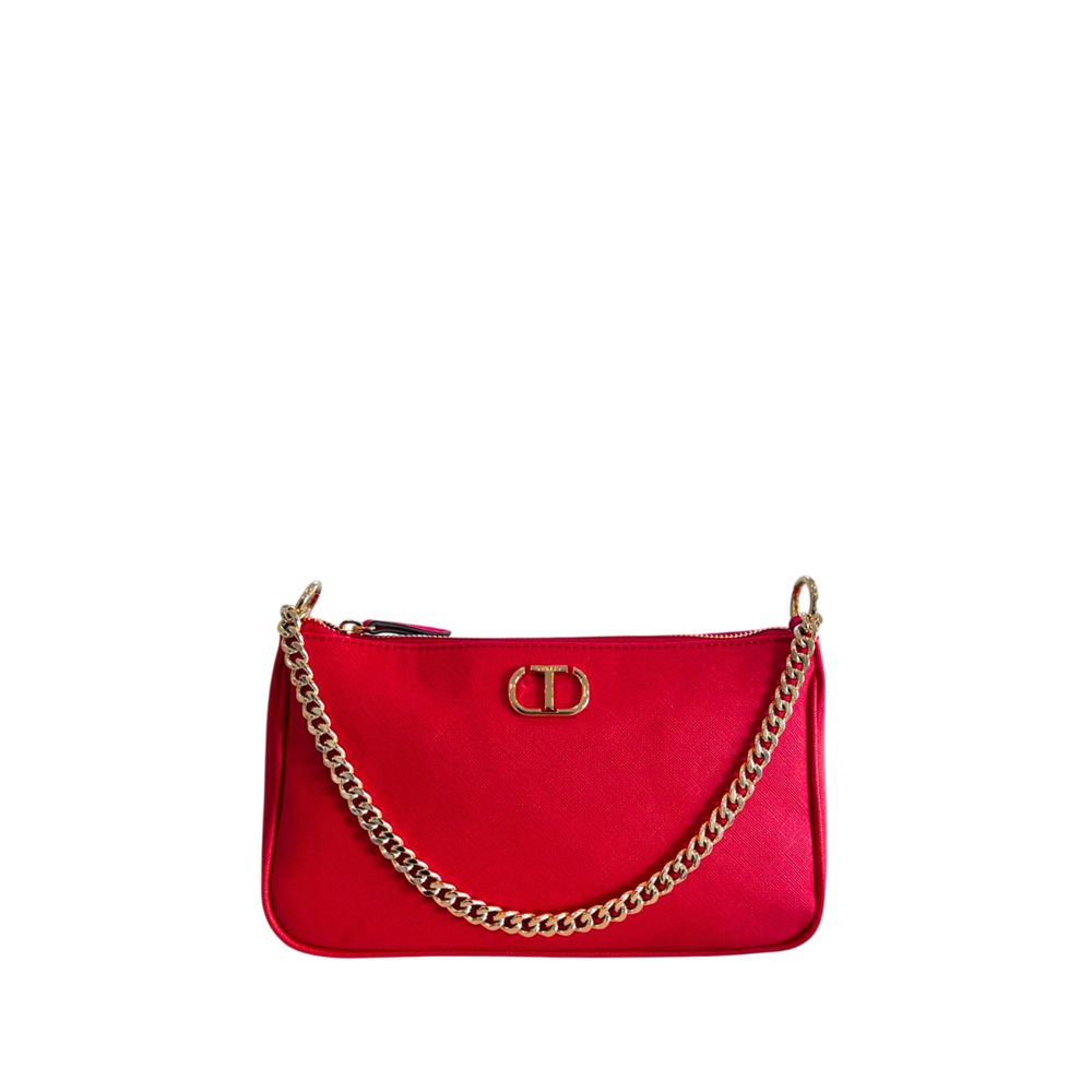 Červená dámská crossbody kabelka z PU kůže