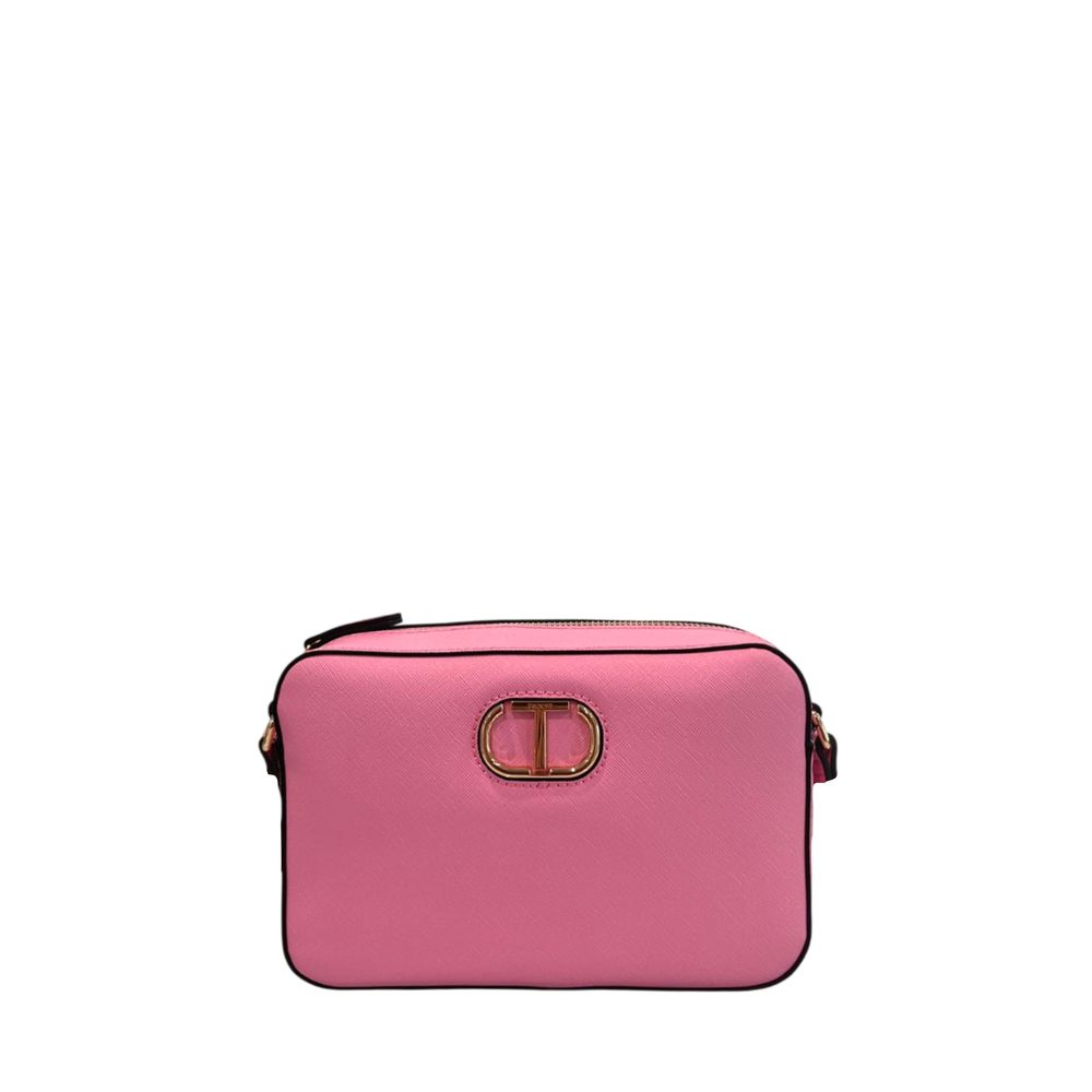 Růžová PU dámská crossbody kabelka