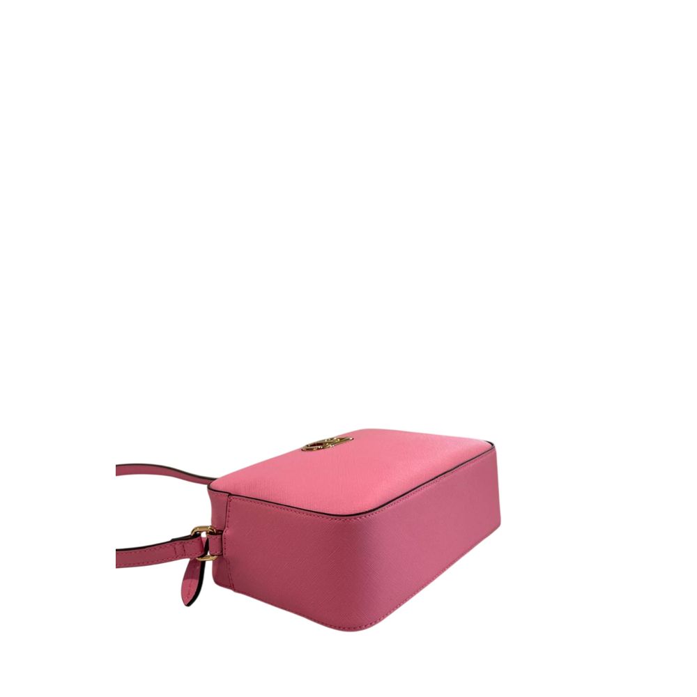 Růžová PU dámská crossbody kabelka