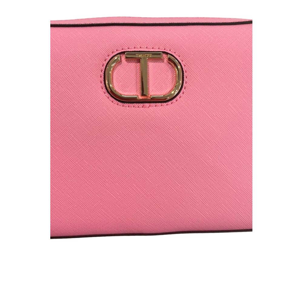 Růžová PU dámská crossbody kabelka