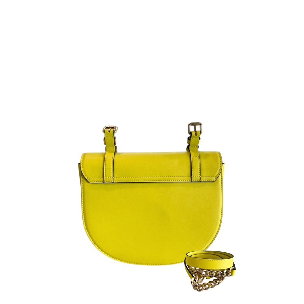 Žlutá PU dámská crossbody kabelka