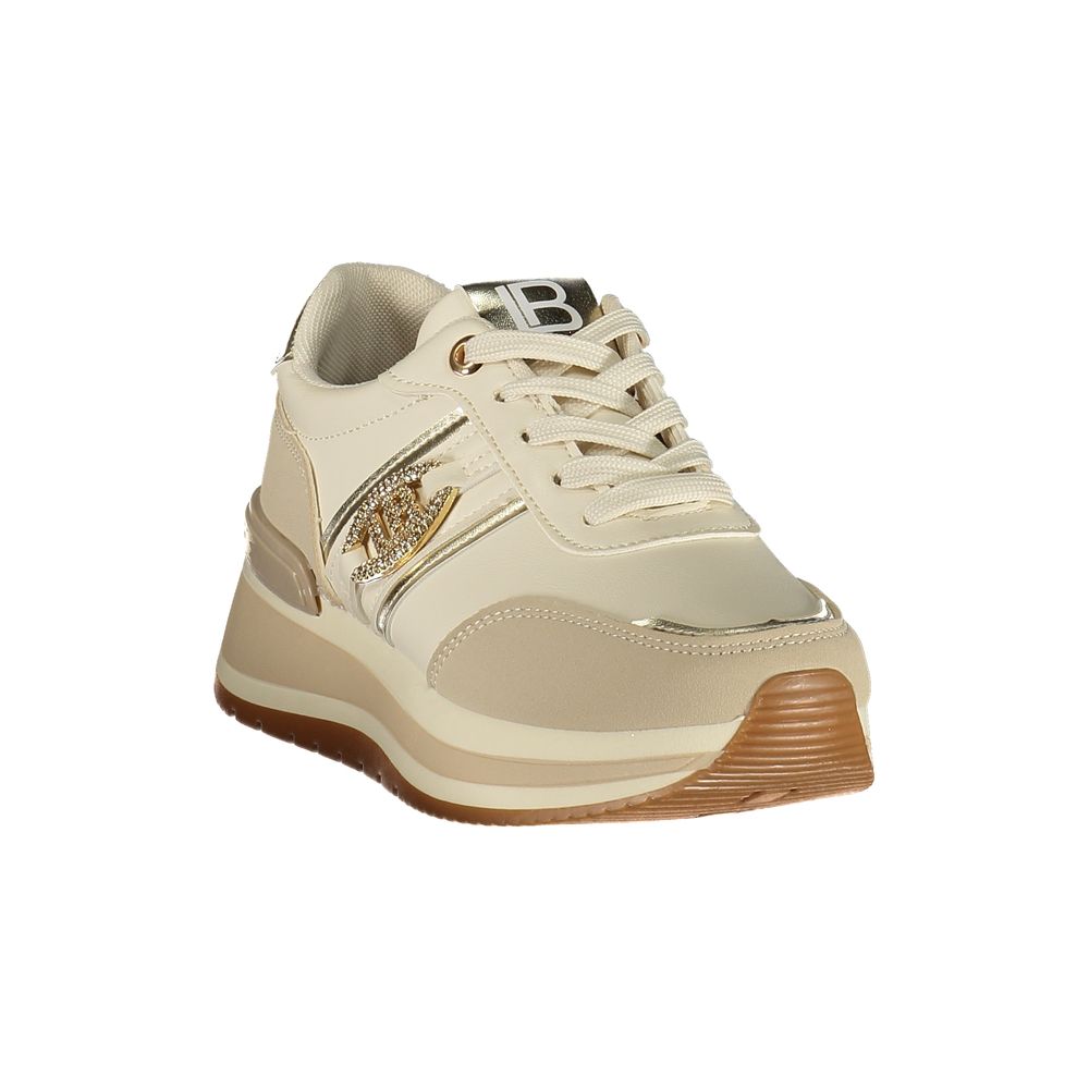 Béžová dámská obuv typu sneaker z polyuretanu