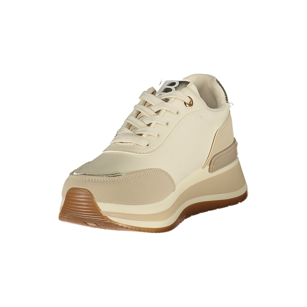 Béžová dámská obuv typu sneaker z polyuretanu