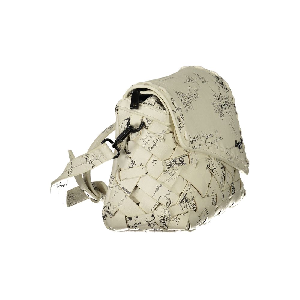 Bianco Polyurethane Women Handbag