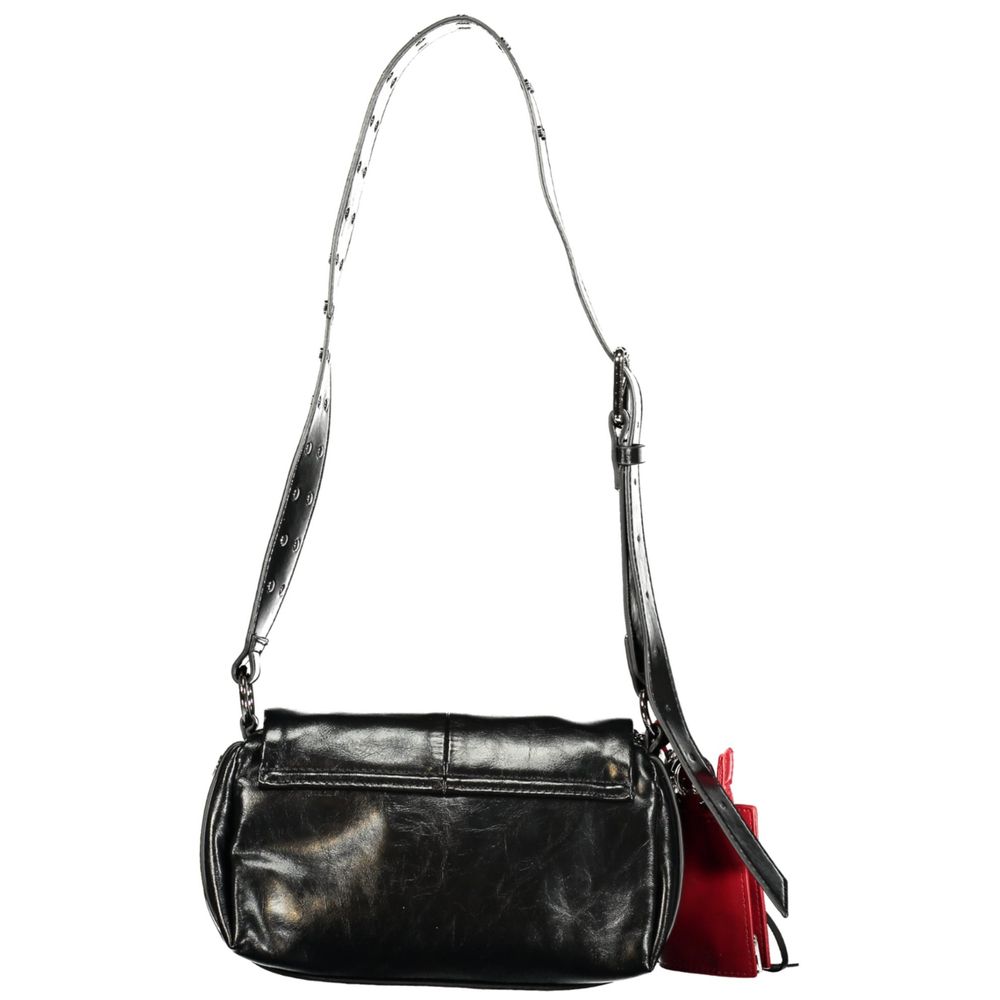 Black Polyurethane Women Handbag