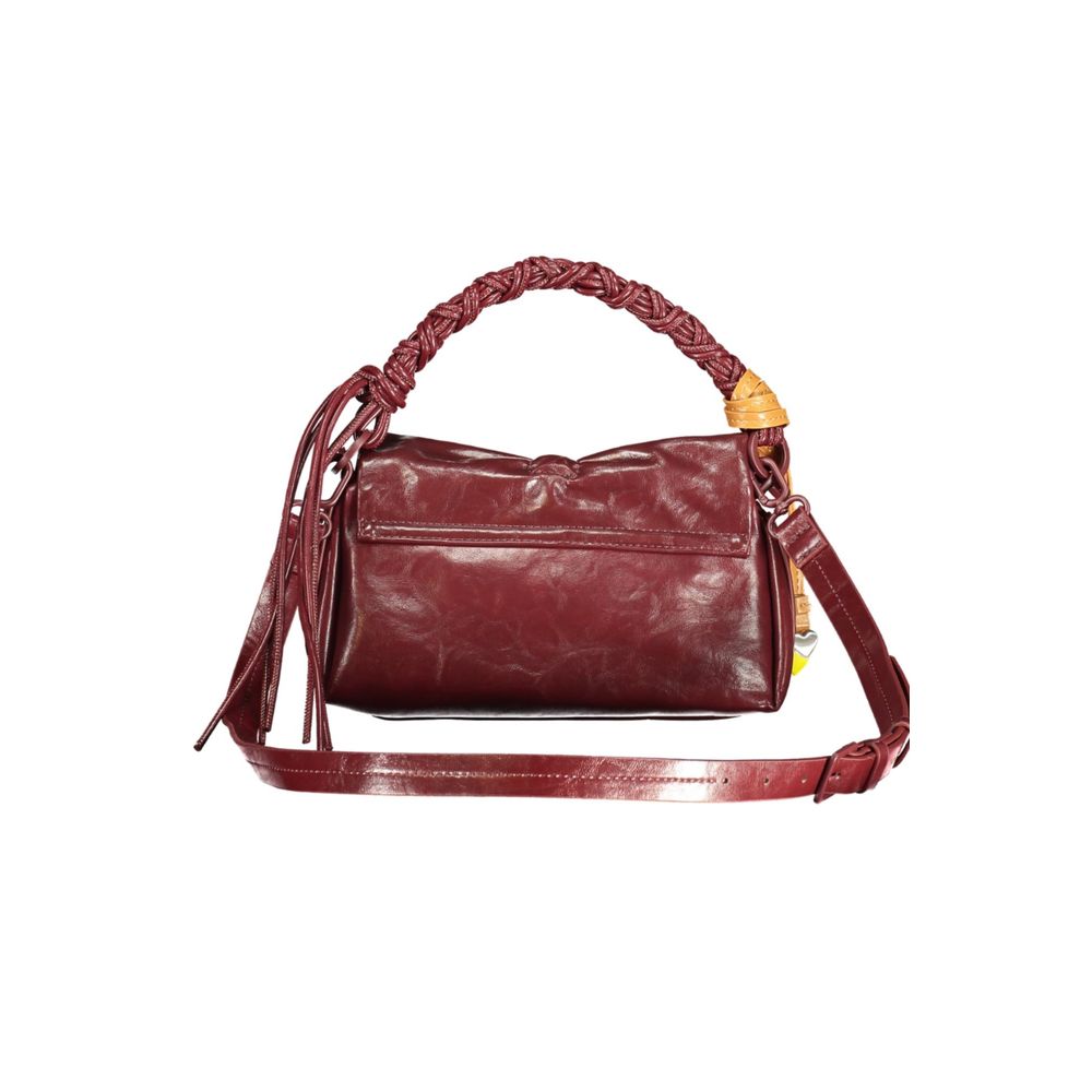 Burgundy Polyurethane Women Mini Bag