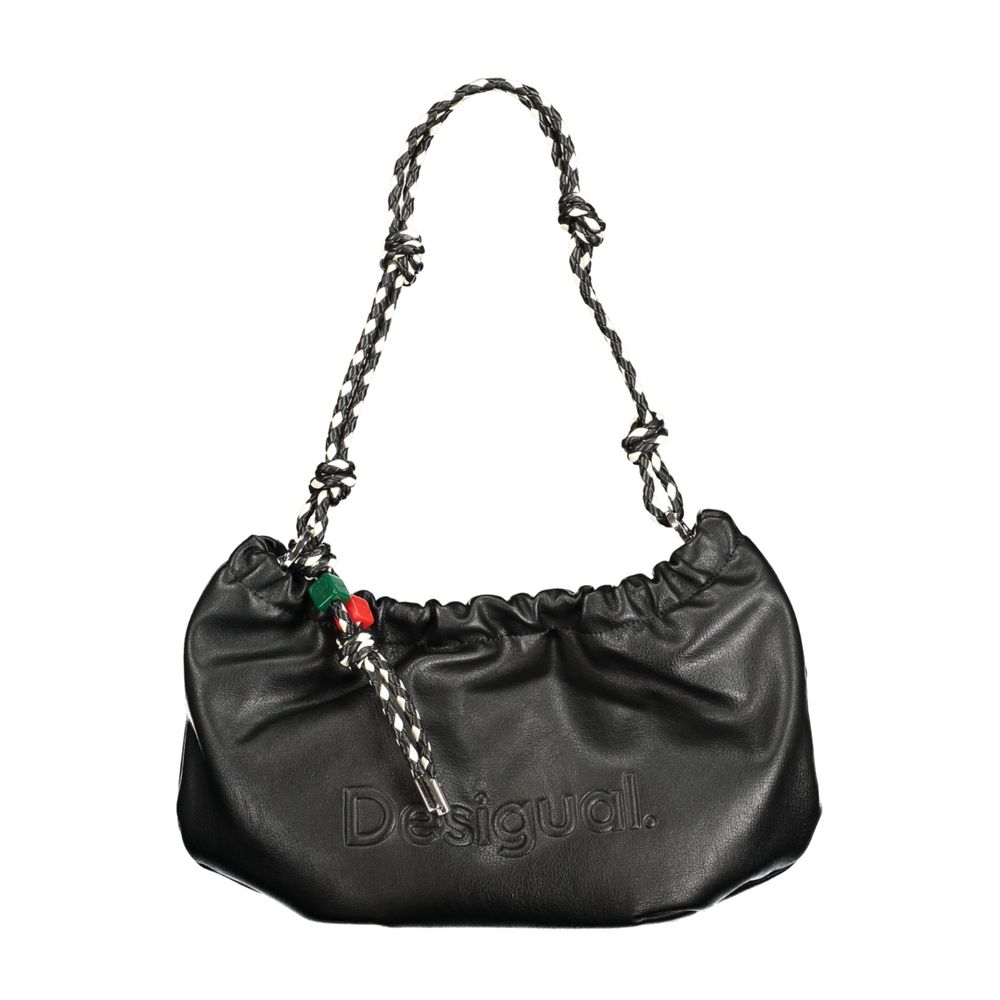 Black Polyurethane Women Handbag