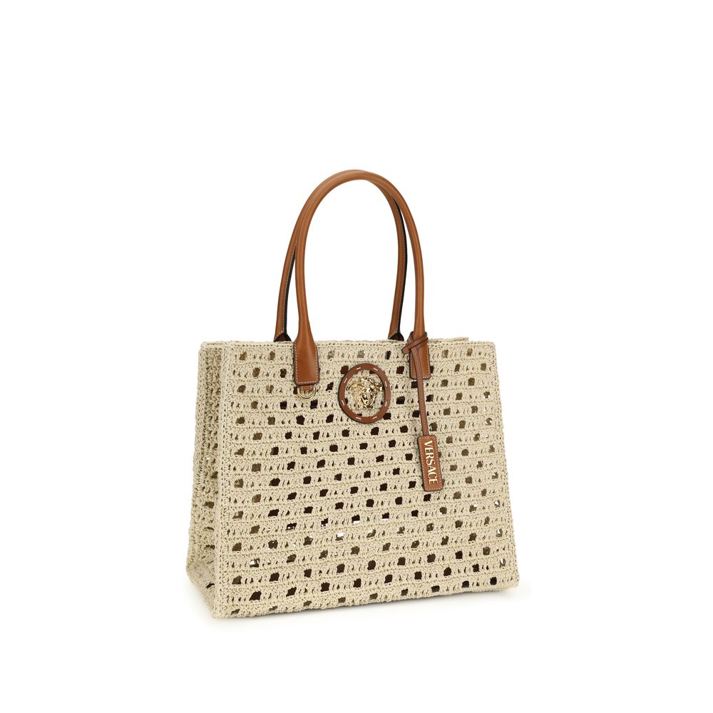 Beige Cotton Shoulder Bag