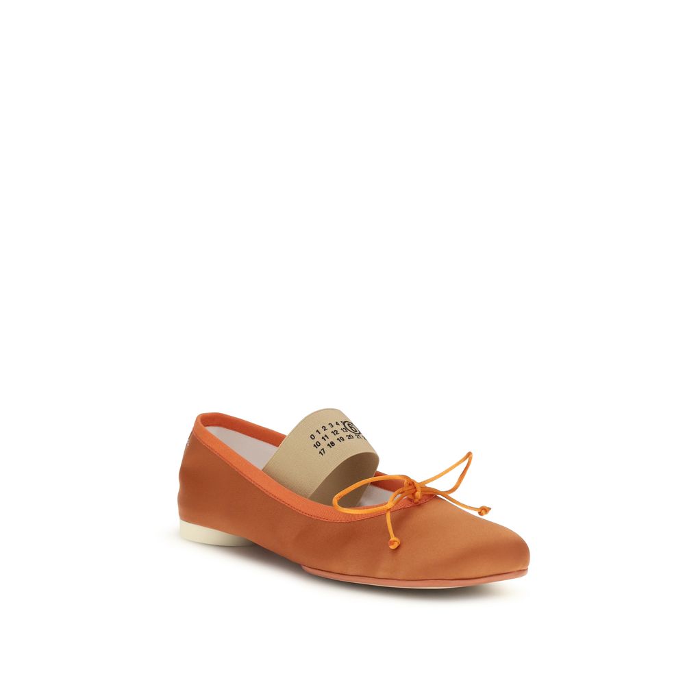 Orange Viscose Ballet Flats