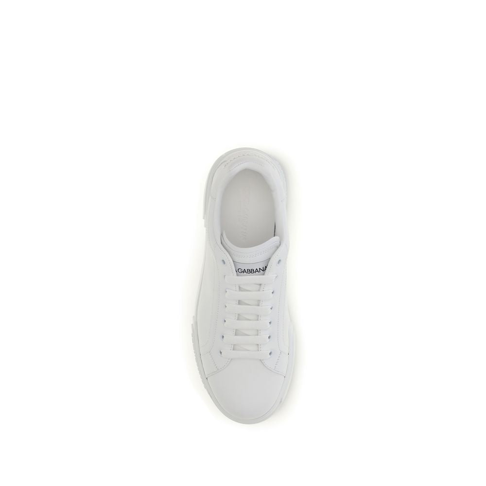 White Calf Leather Bos Taurus Low Top Sneakers