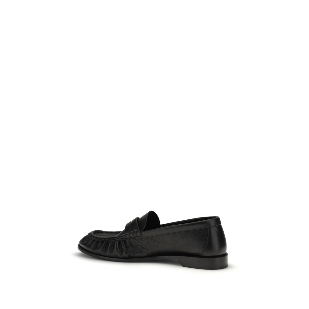 Black Calf Leather Bos Taurus Slip-On Loafers
