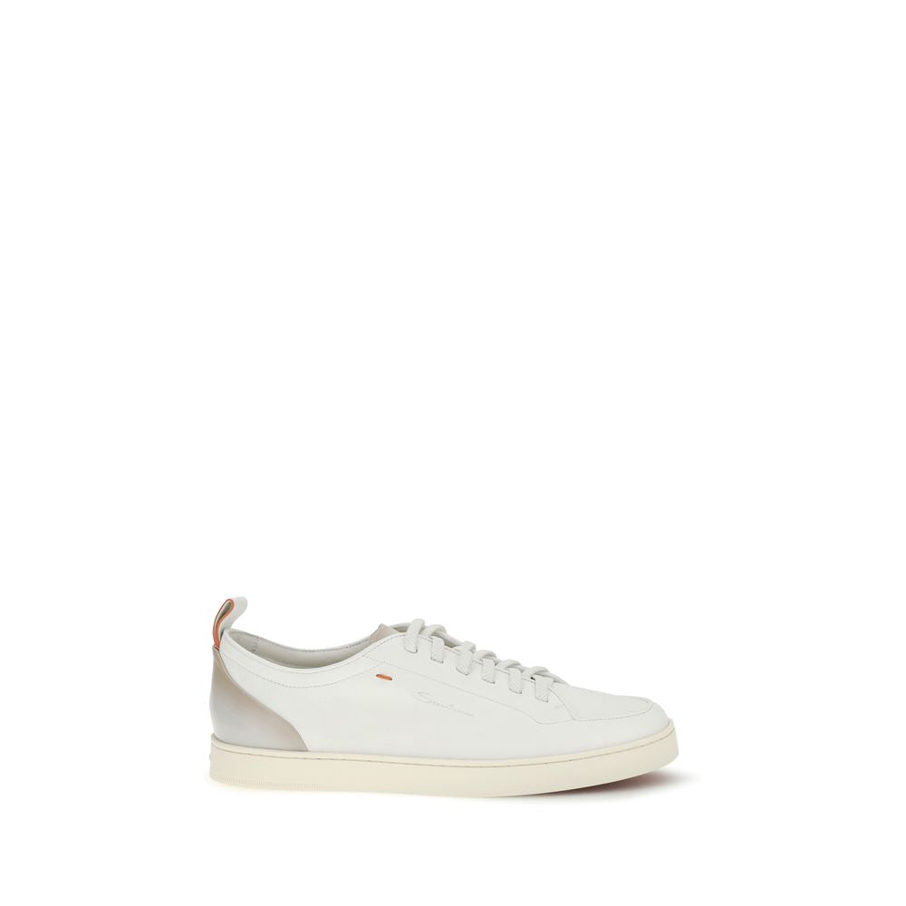 White Calf Leather Bos Taurus Low Top Sneakers