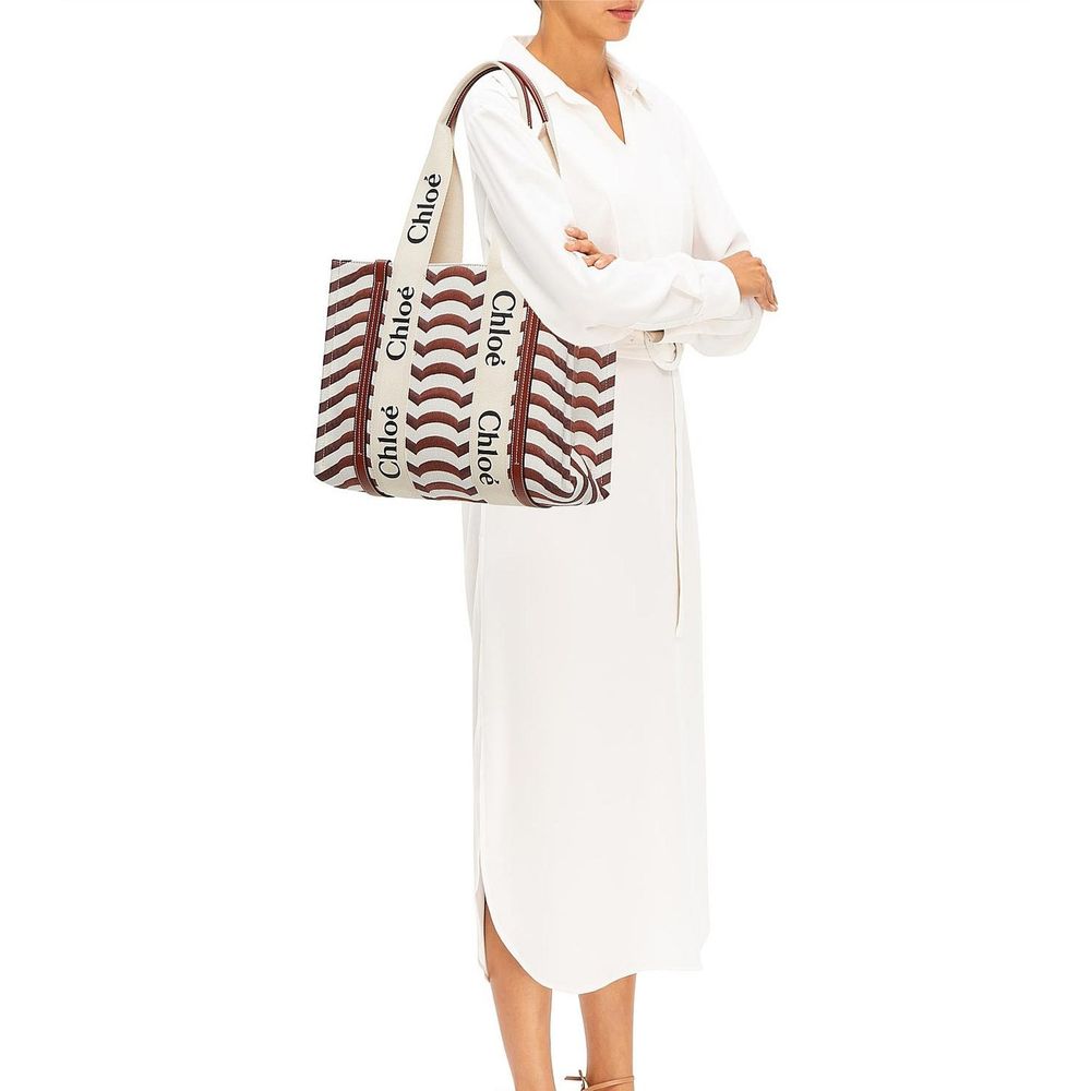 Beige Linen Tote Bag