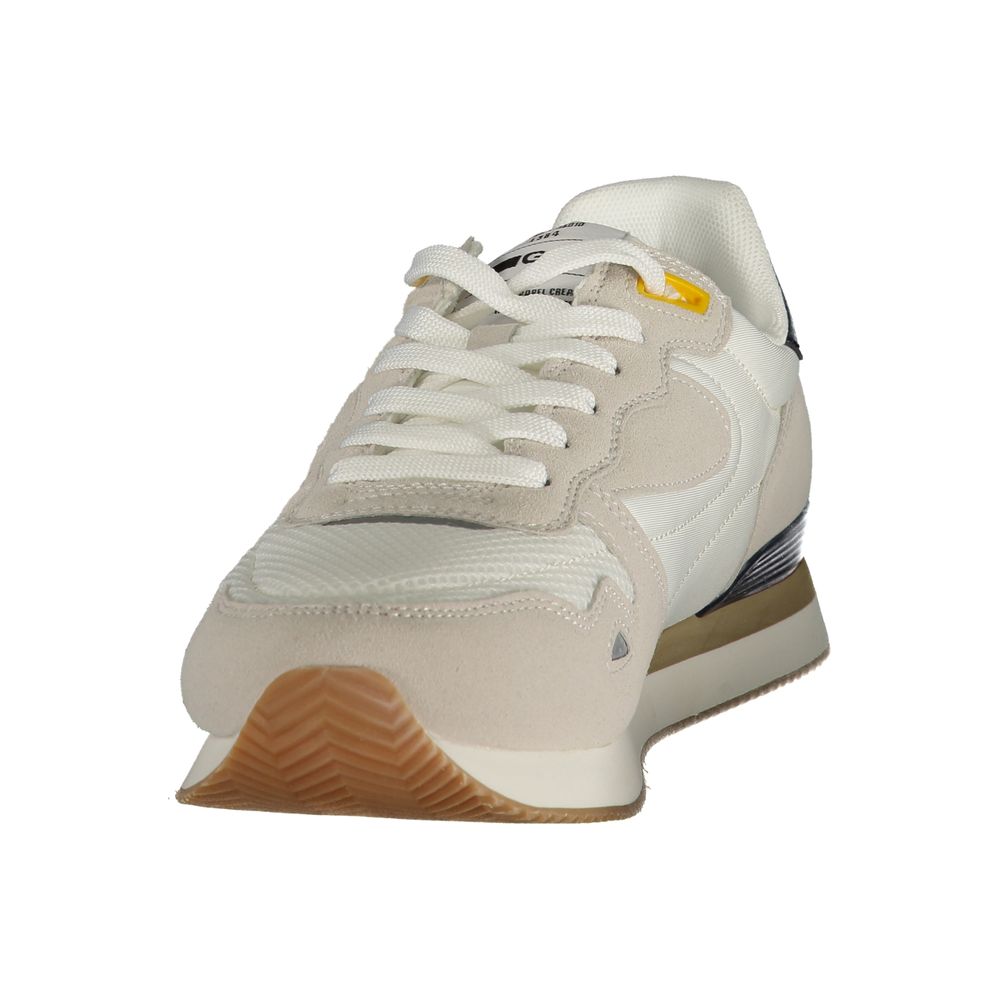 White Polyester Men Sneaker