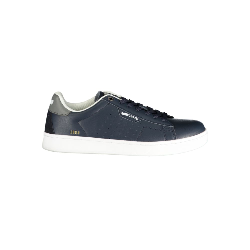 Blue Polyurethane Men Sneaker