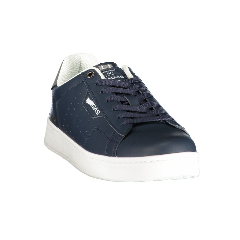 Blue Polyurethane Men Sneaker