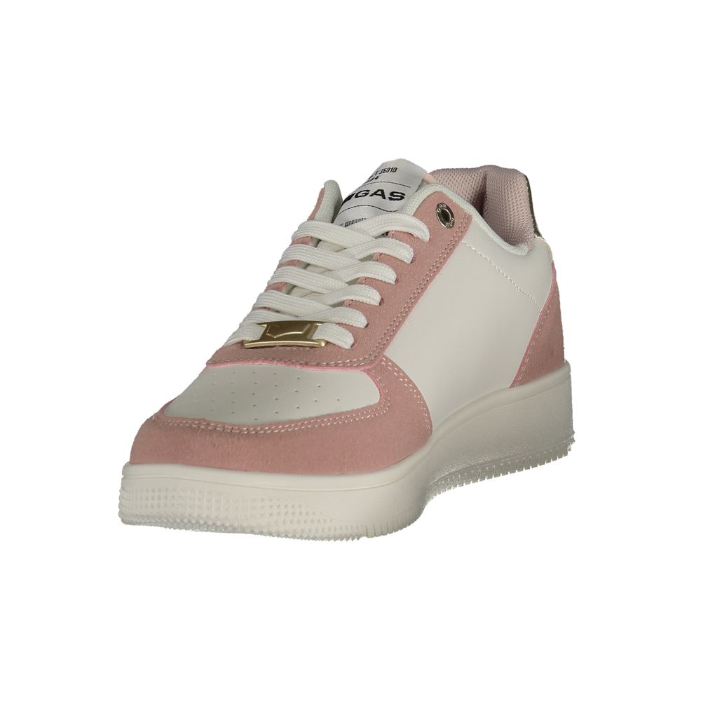 White Polyurethane Women Sneaker