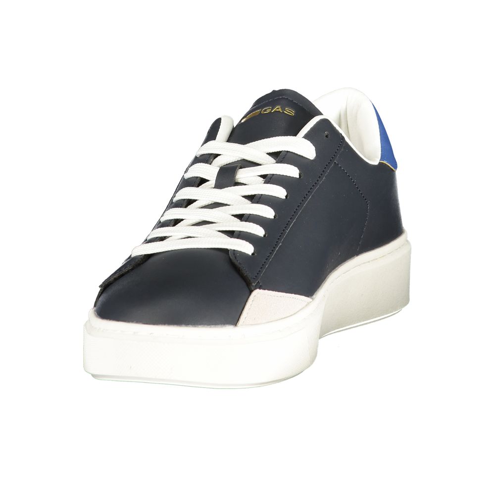 Blue Polyurethane Men Sneaker