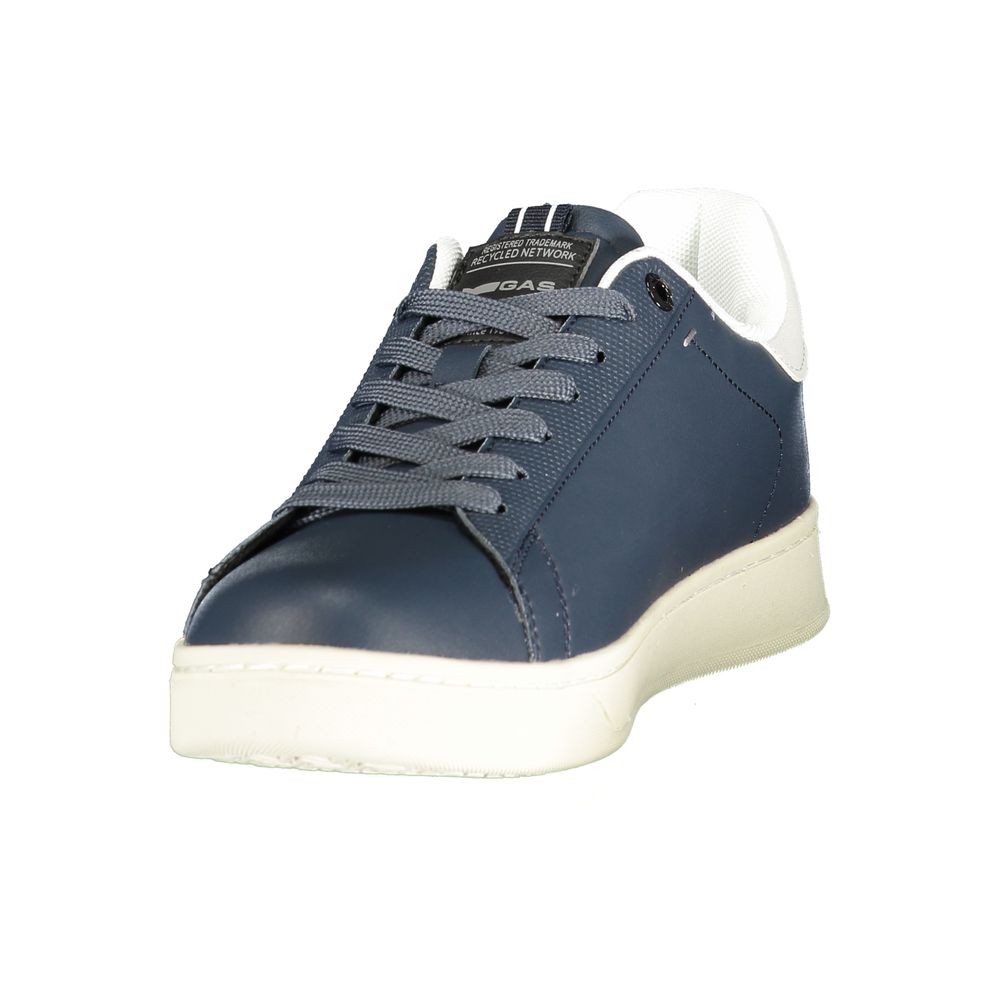 Blue Polyurethane Men Sneaker