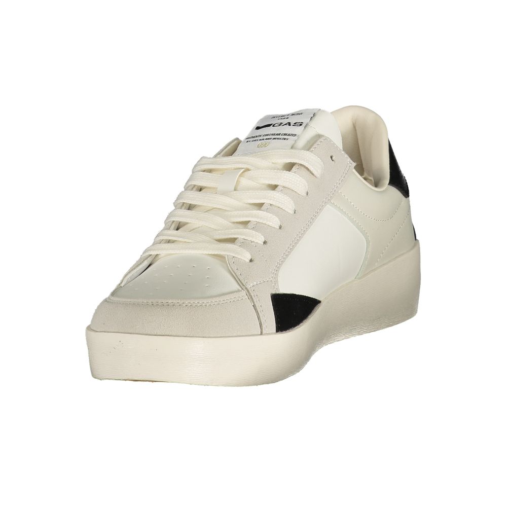 White Polyester Athletic Sneakers