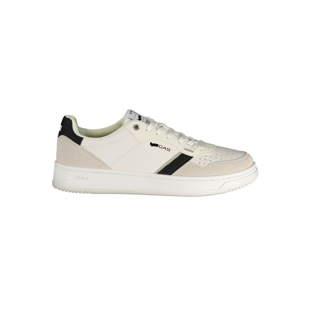 White Polyester Athletic Sneakers
