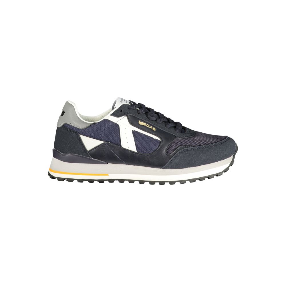 Blue Polyurethane Men Sneaker