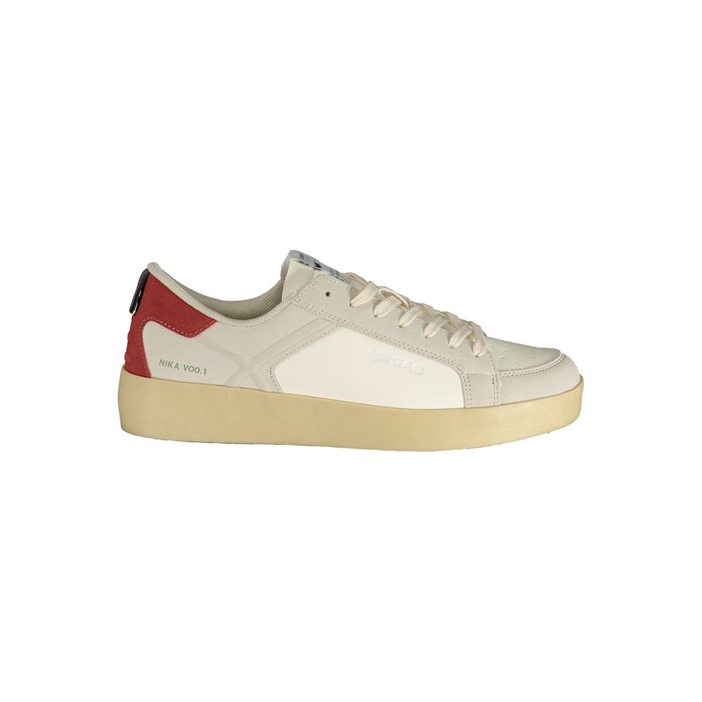 White Polyurethane Men Sneaker