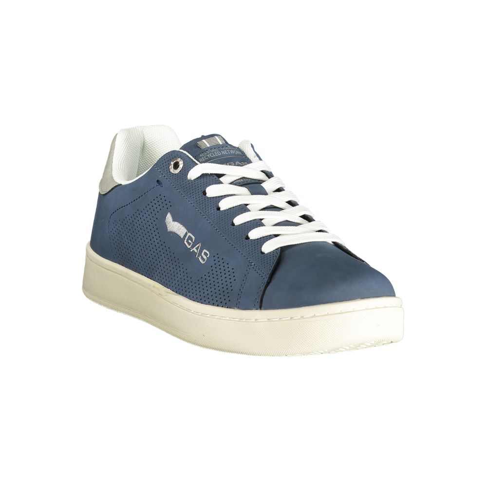Blue Polyurethane Men Sneaker