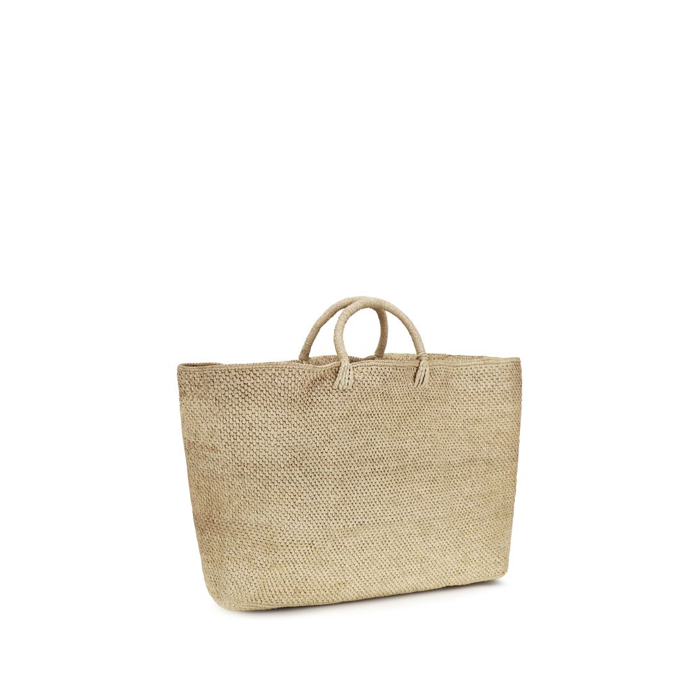 Beige Raffia Handbag