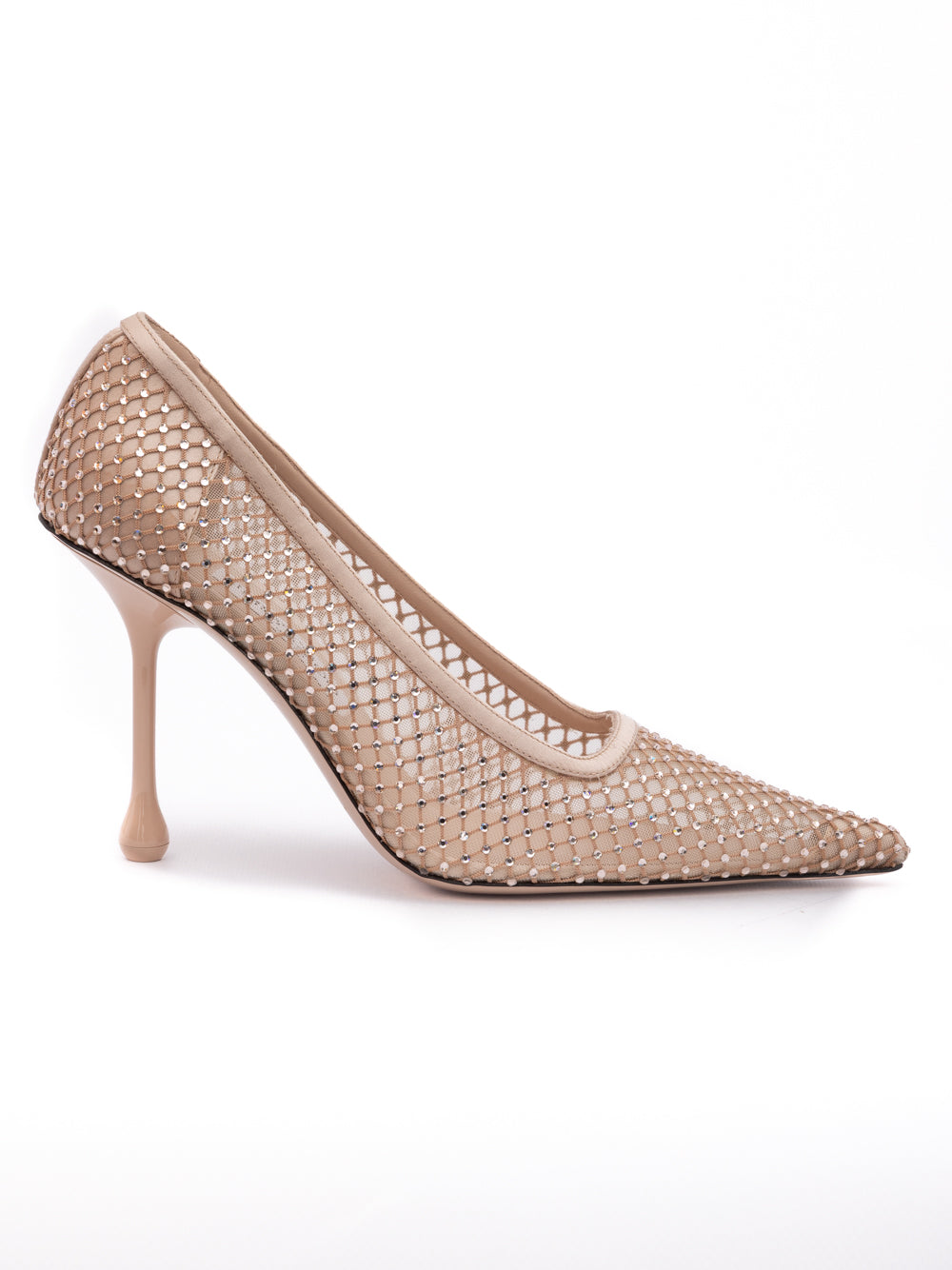 Lodičky Powder Pink Mesh Satin Crystal Ixia 95