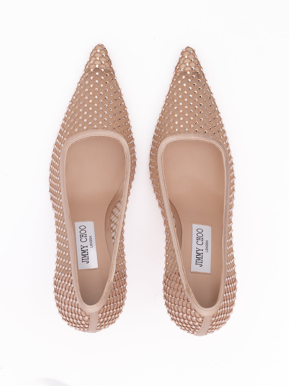 Lodičky Powder Pink Mesh Satin Crystal Ixia 95