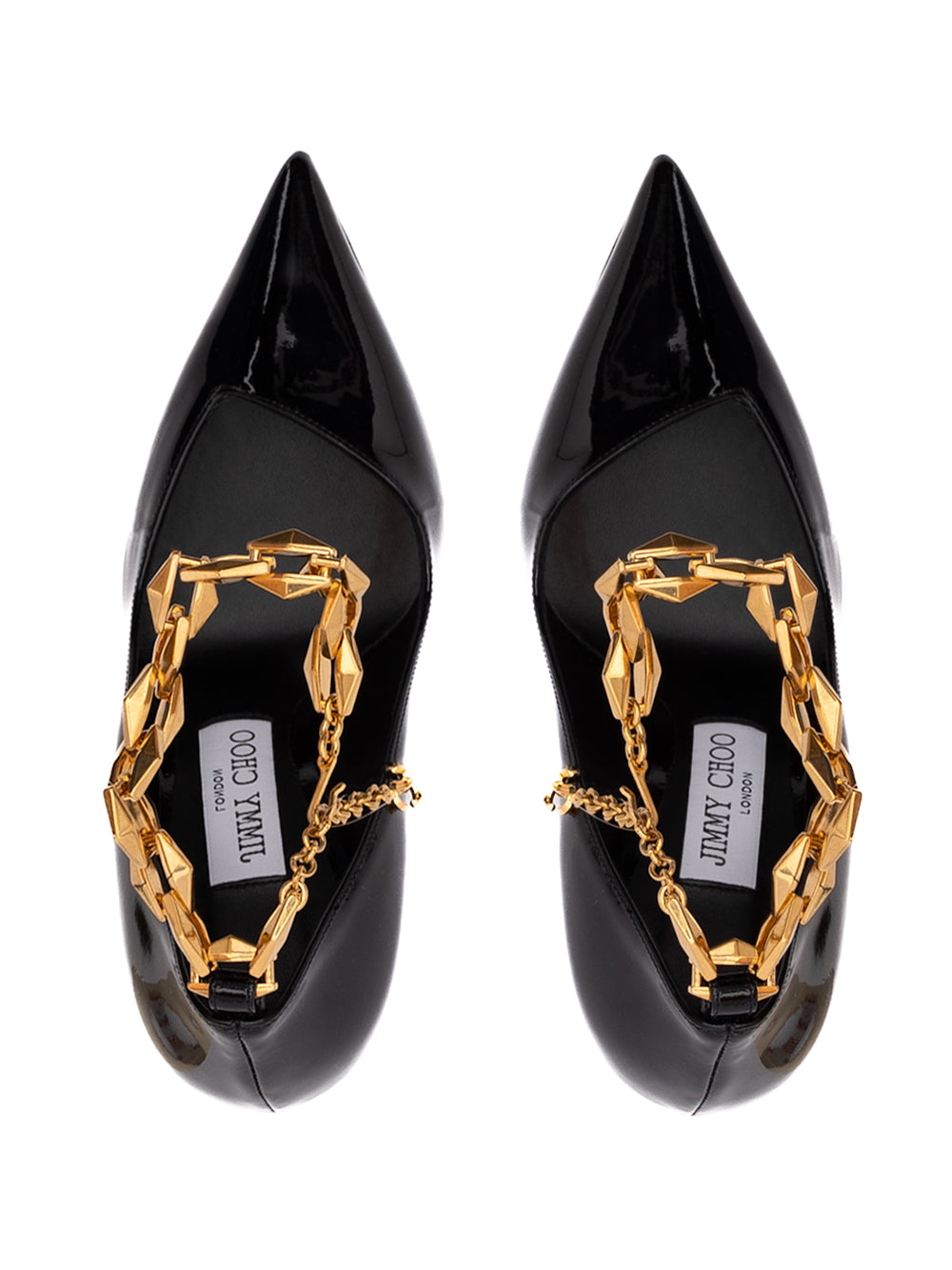 Lodičky Black Patent Leather Diamond Talura 100