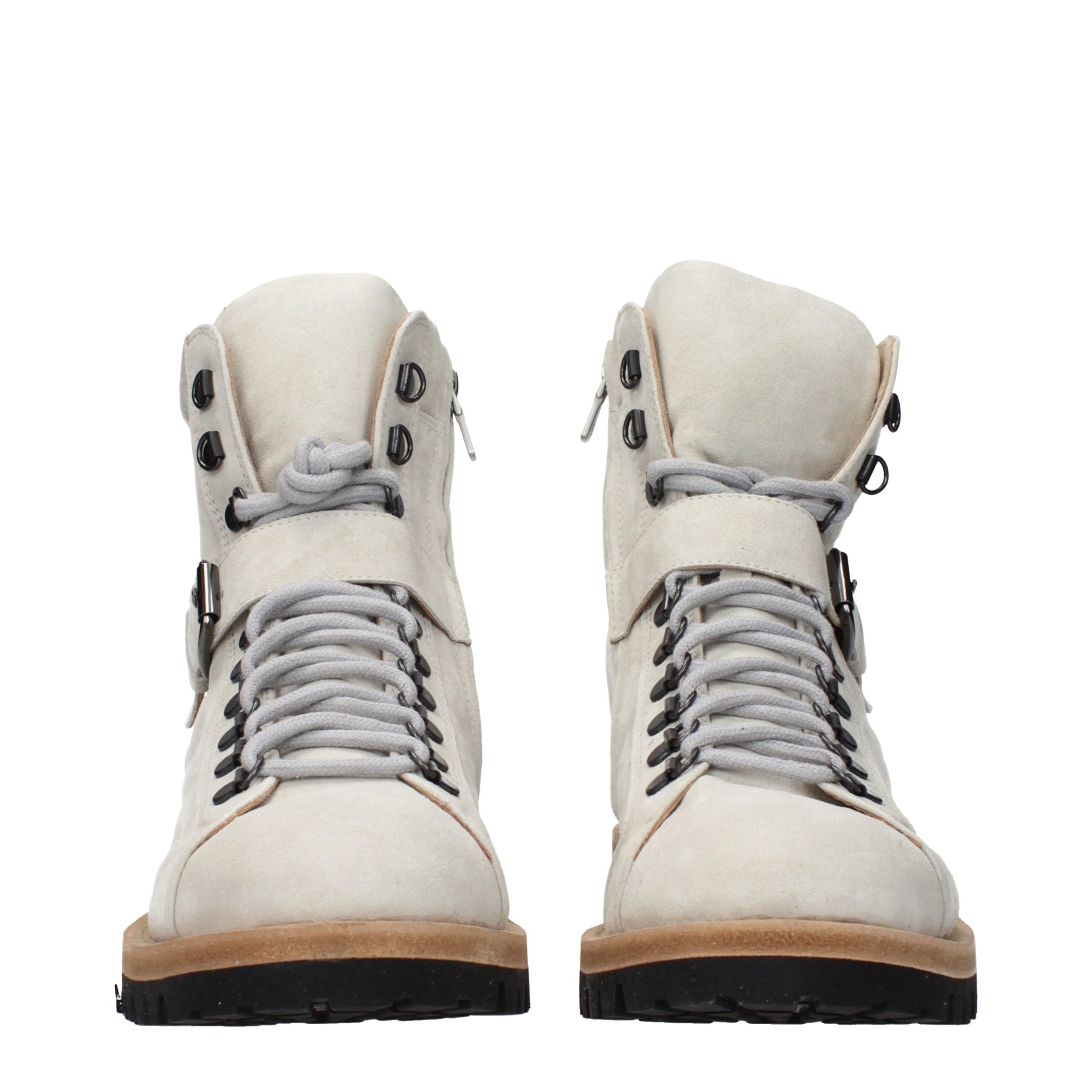 Gray Leather Ankle Boots