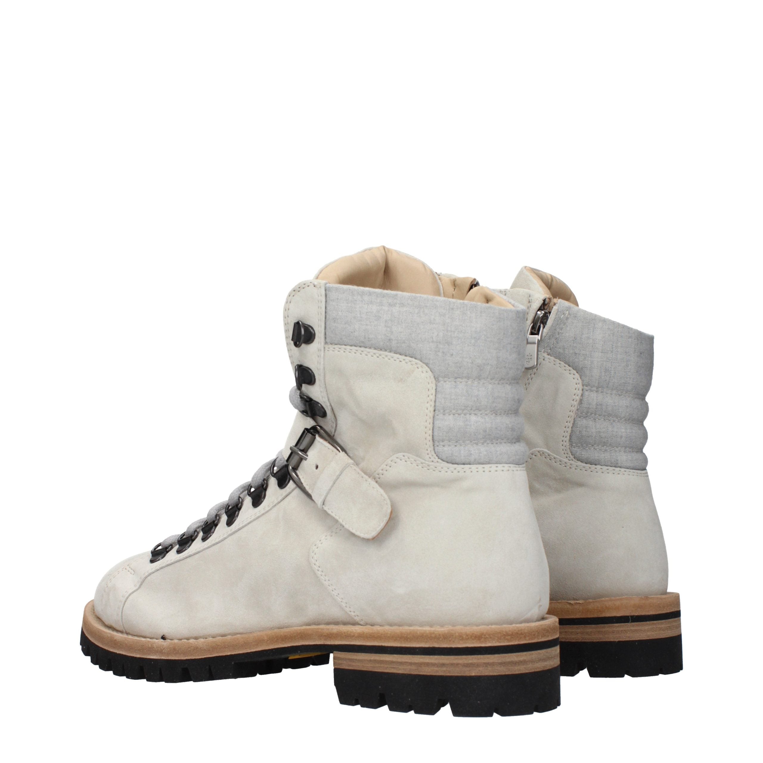 Gray Leather Ankle Boots