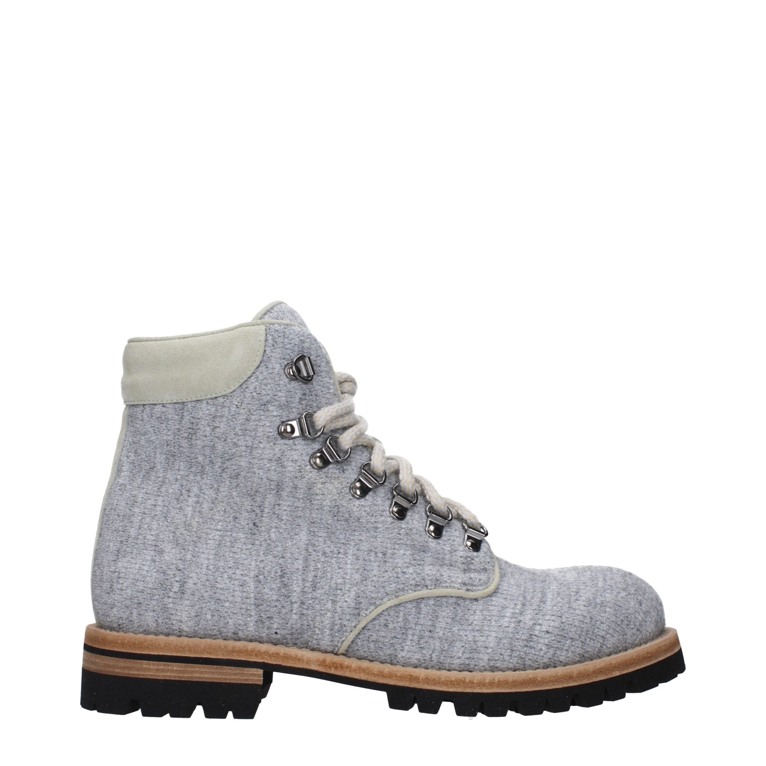 Gray Fabric Ankle Boots