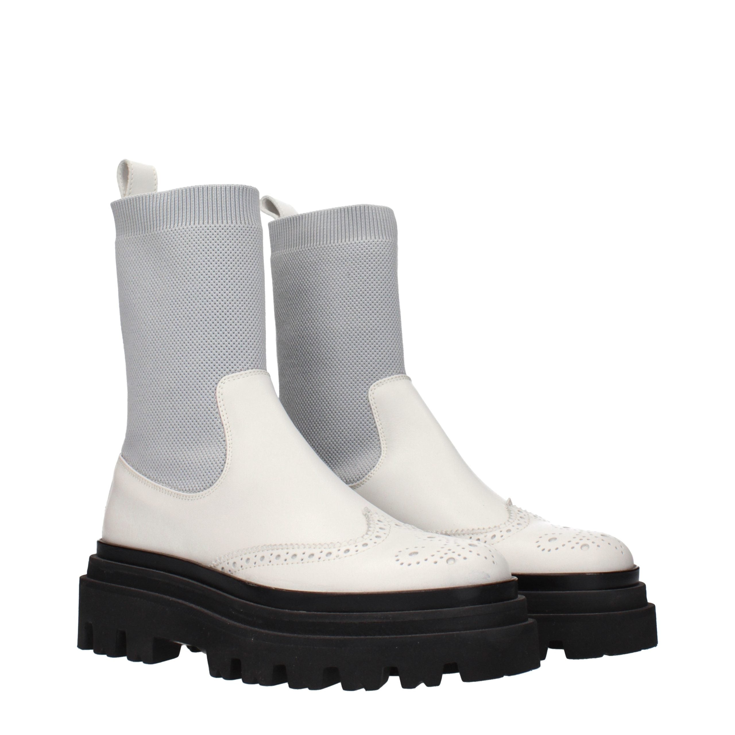 Gray Leather Chelsea Boots