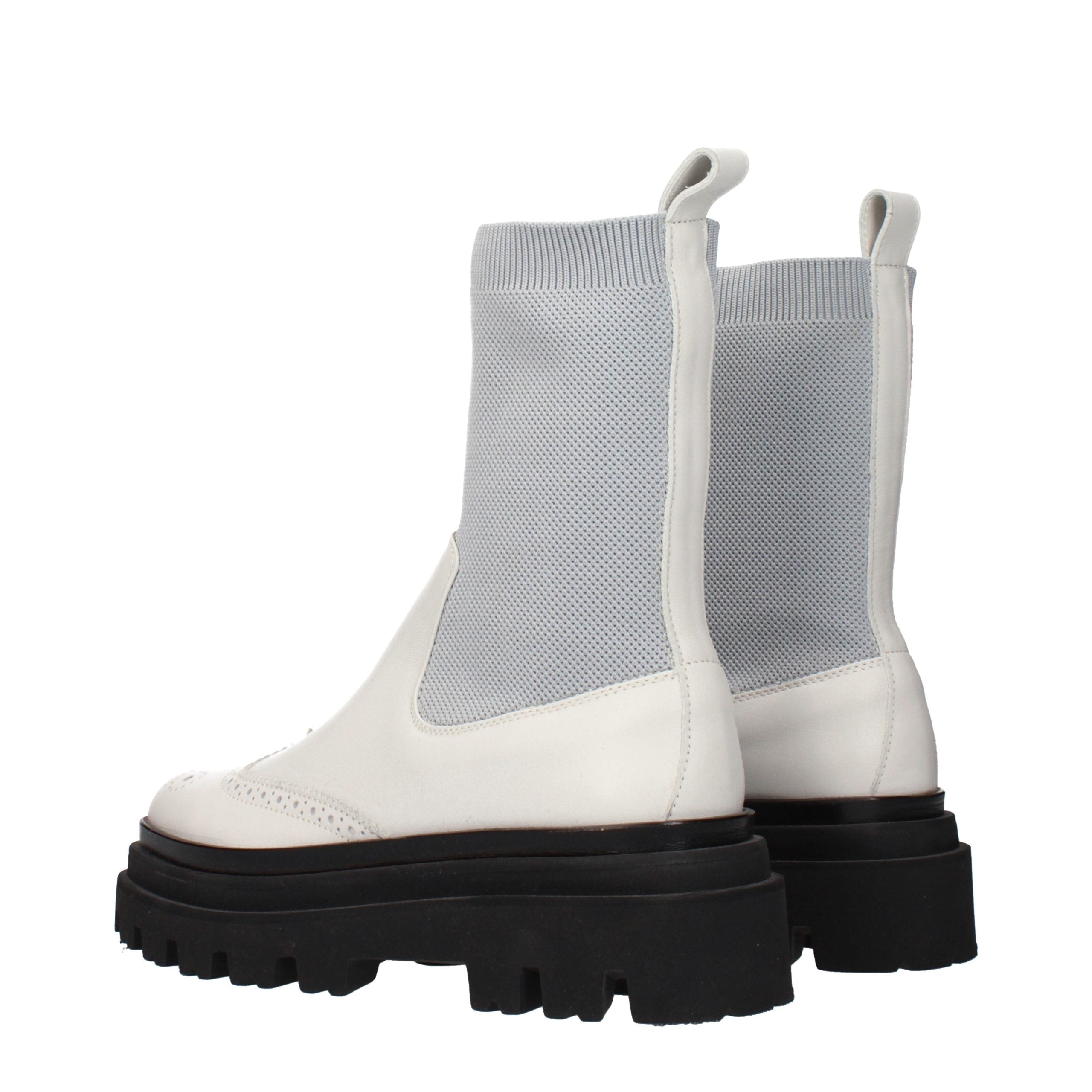 Gray Leather Chelsea Boots