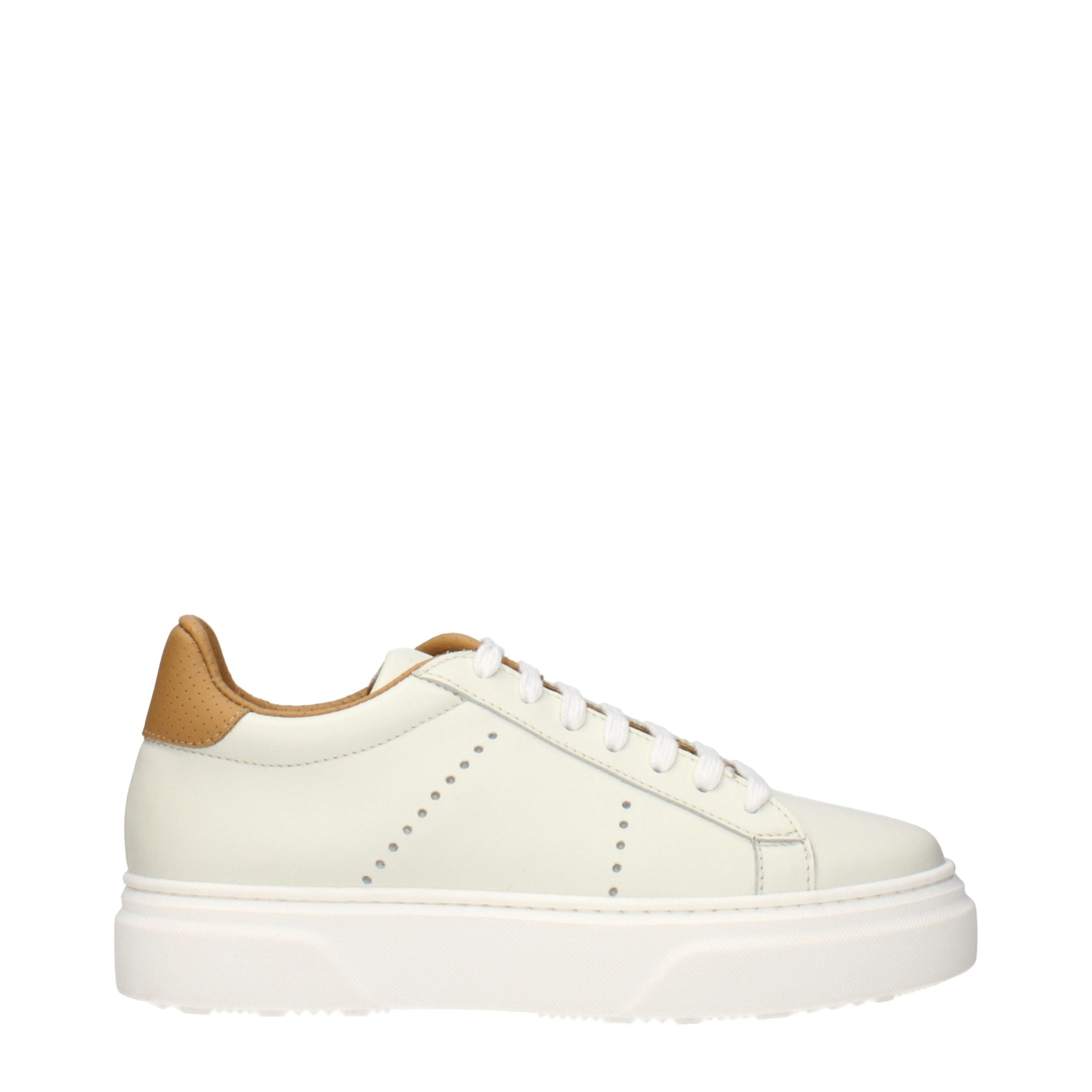 Beige Leather Sneakers