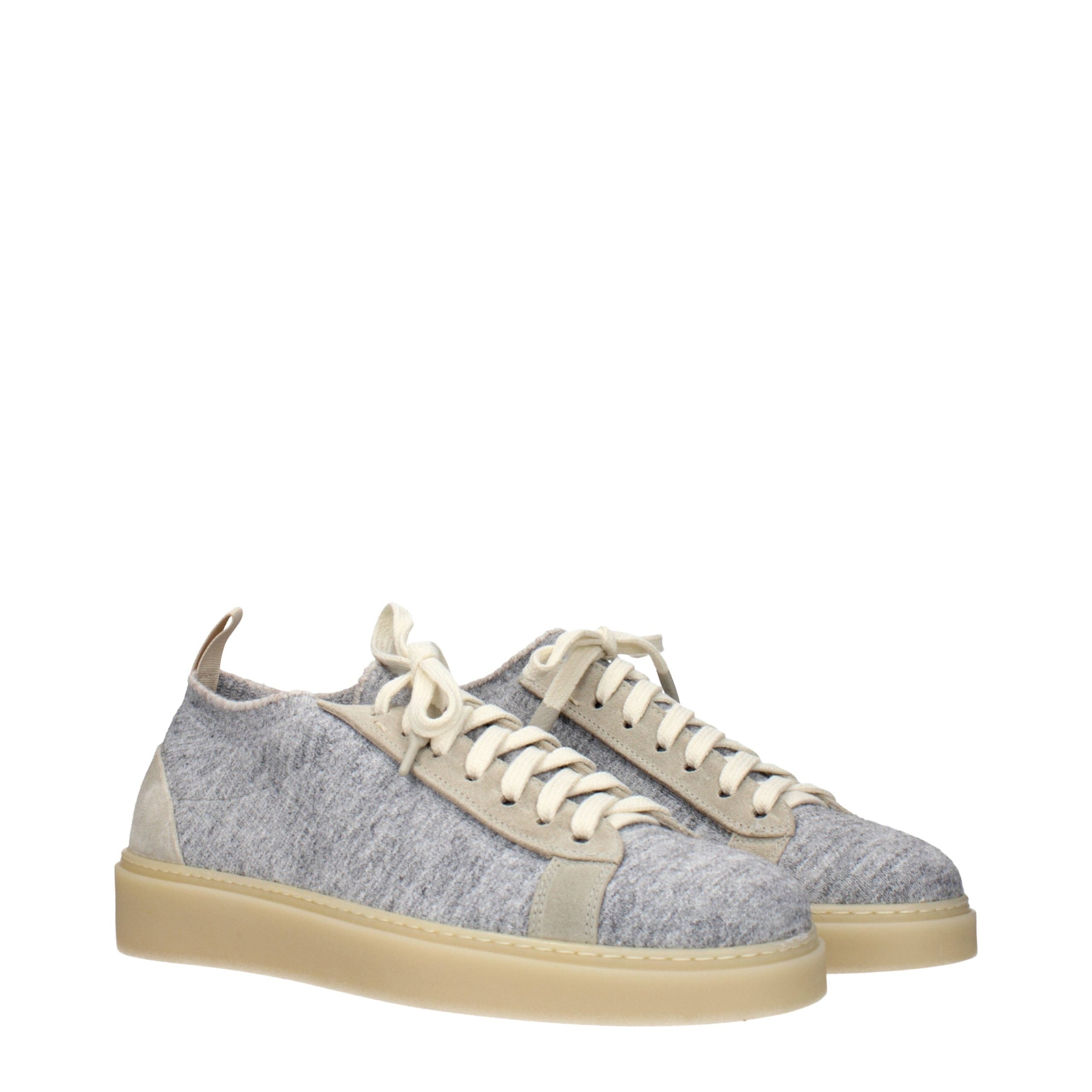 Gray Fabric Low Top Sneakers