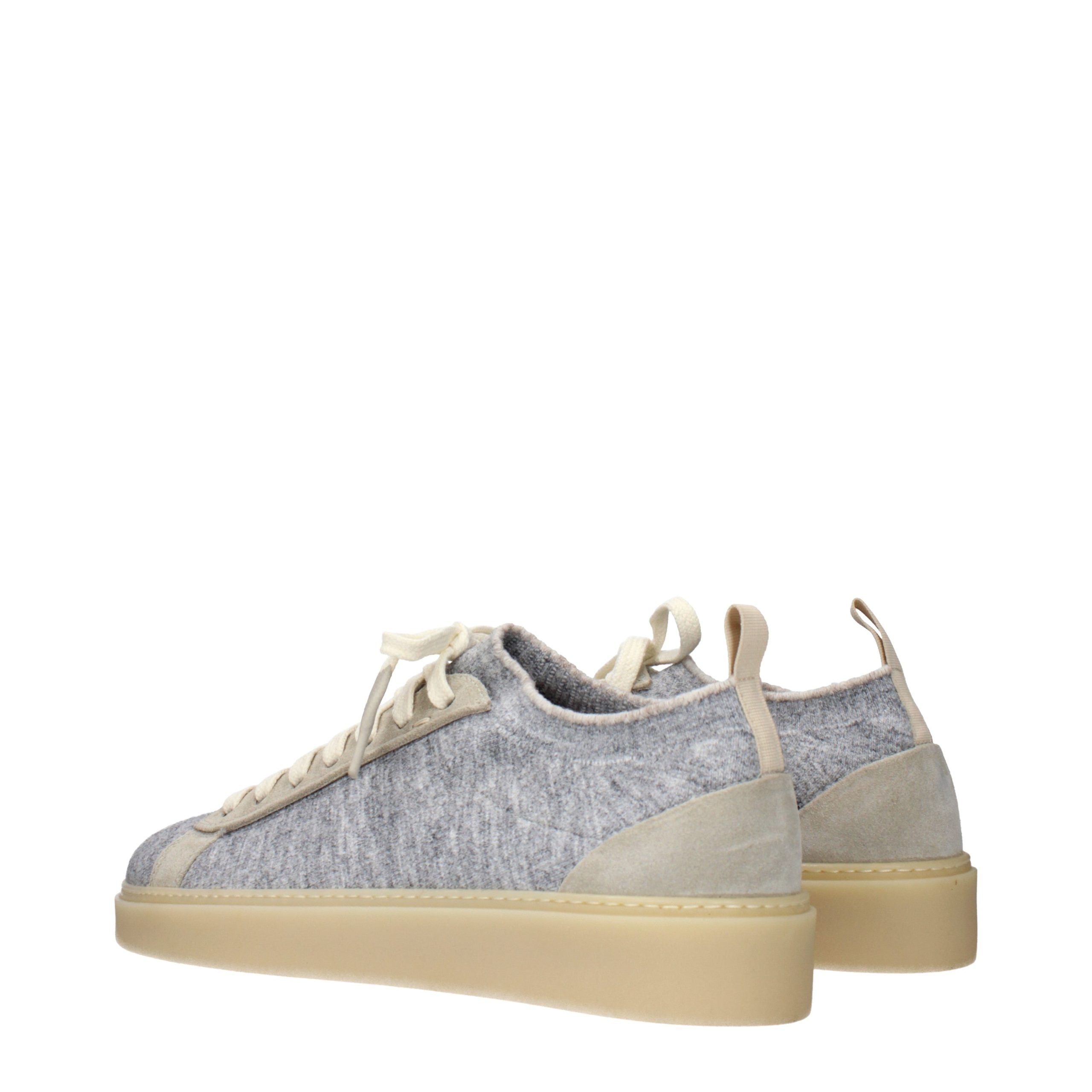 Gray Fabric Low Top Sneakers