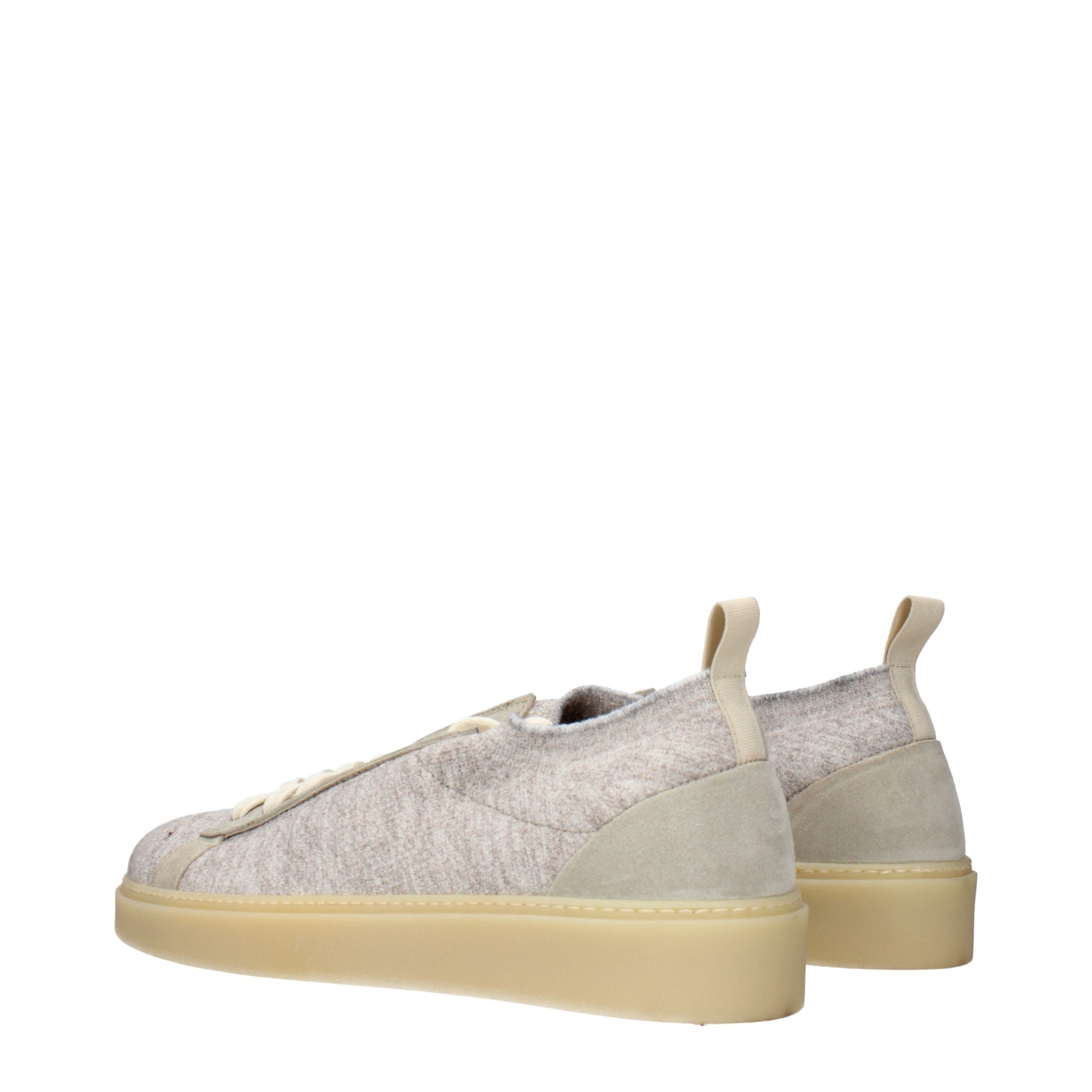 Beige Fabric Low Top Sneakers