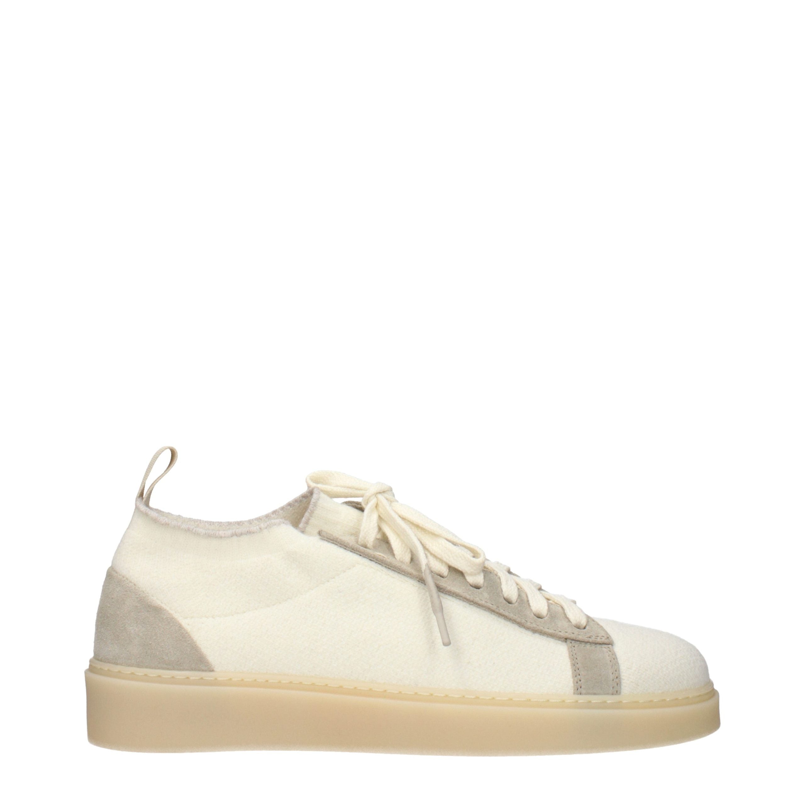 Beige Fabric Low Top Sneakers