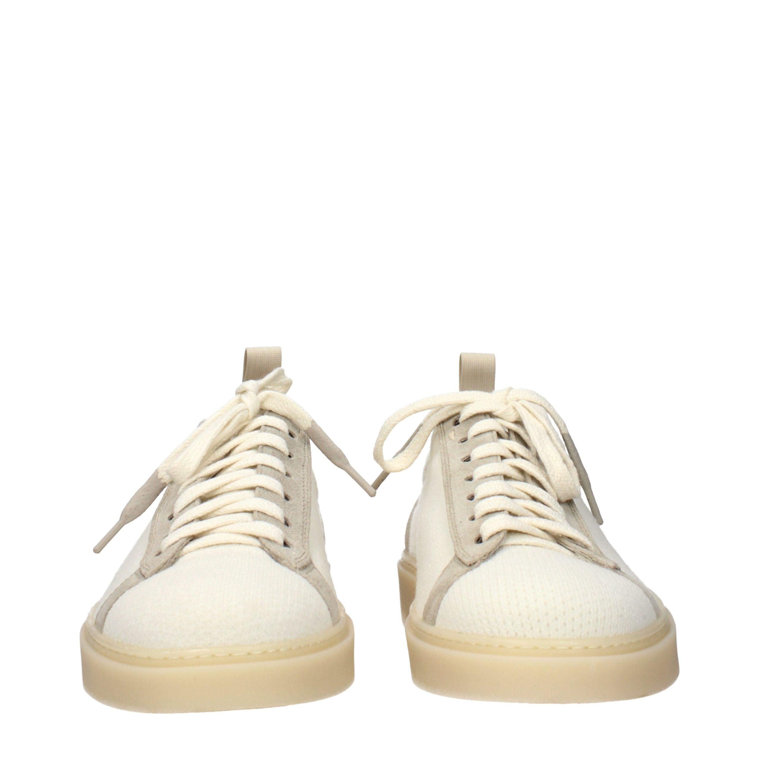 Beige Fabric Low Top Sneakers