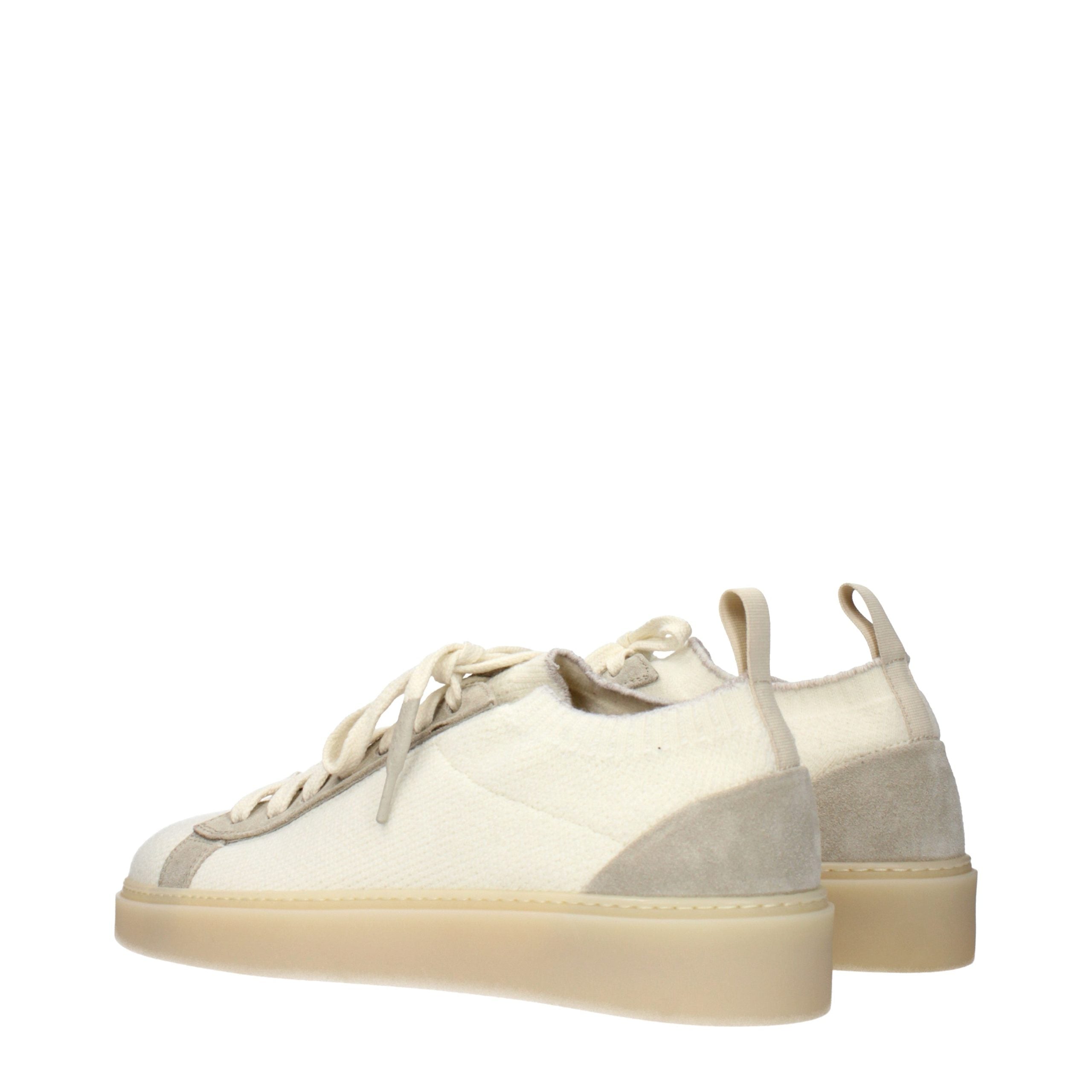 Beige Fabric Low Top Sneakers