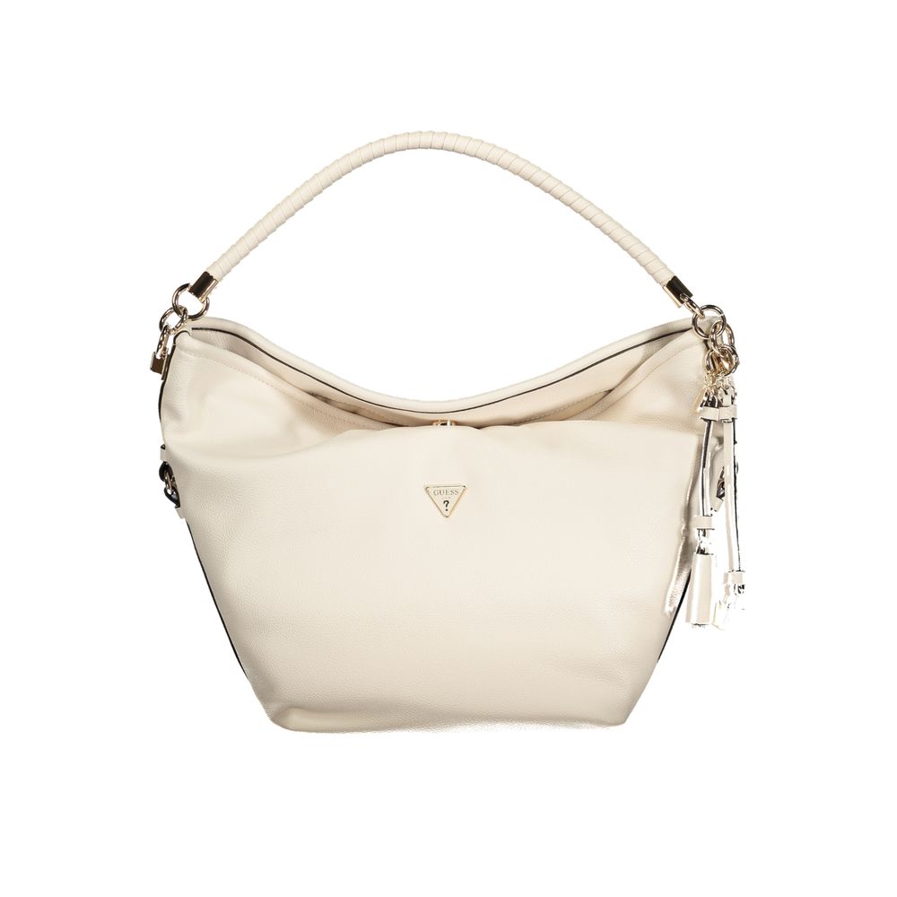White Polyurethane Women Handbag