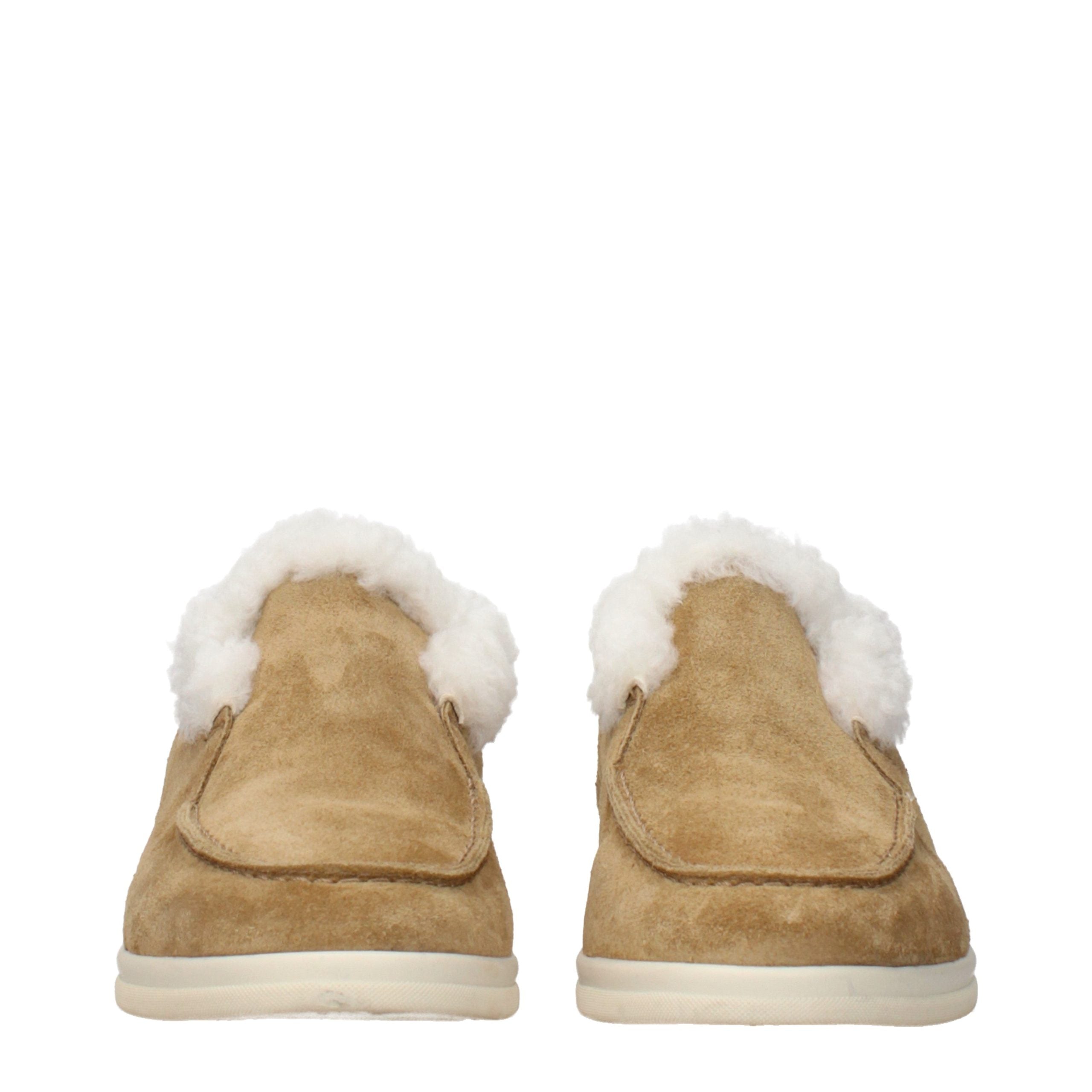 Beige Leather Ankle Boots