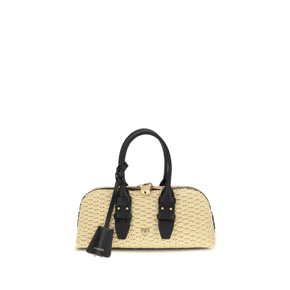 Beige Raffia Shoulder Bag