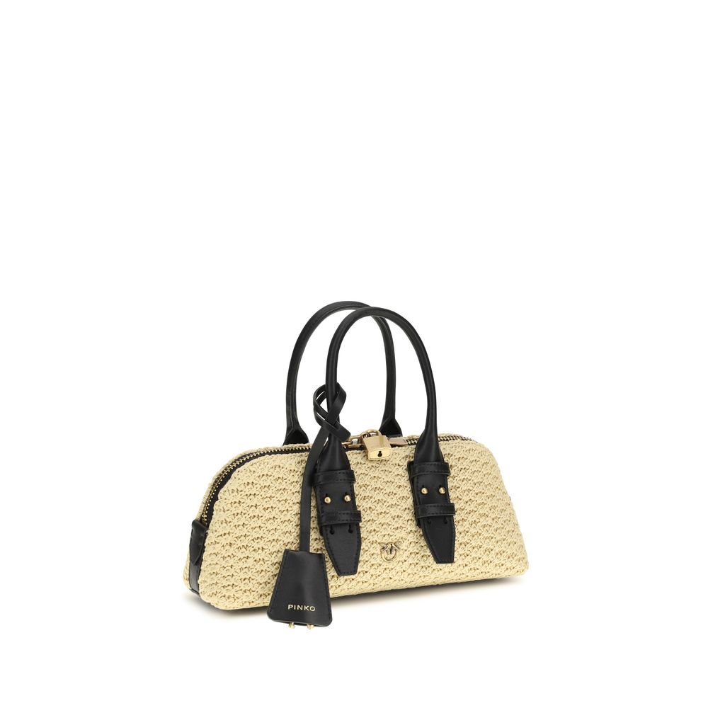 Beige Raffia Shoulder Bag